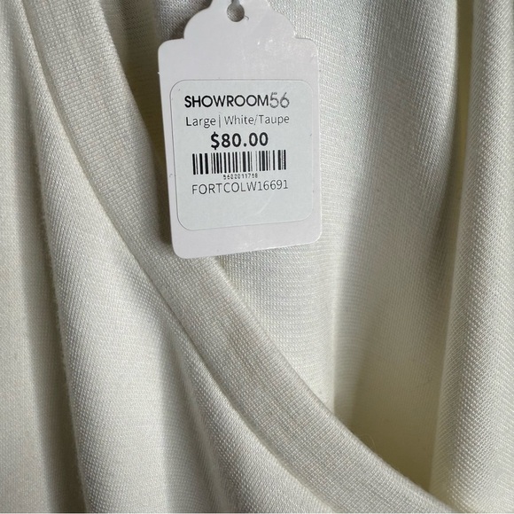 NWT FORE Elegant Sexy color-block Cream & White Maxi Dress Size L - Picture 6 of 6